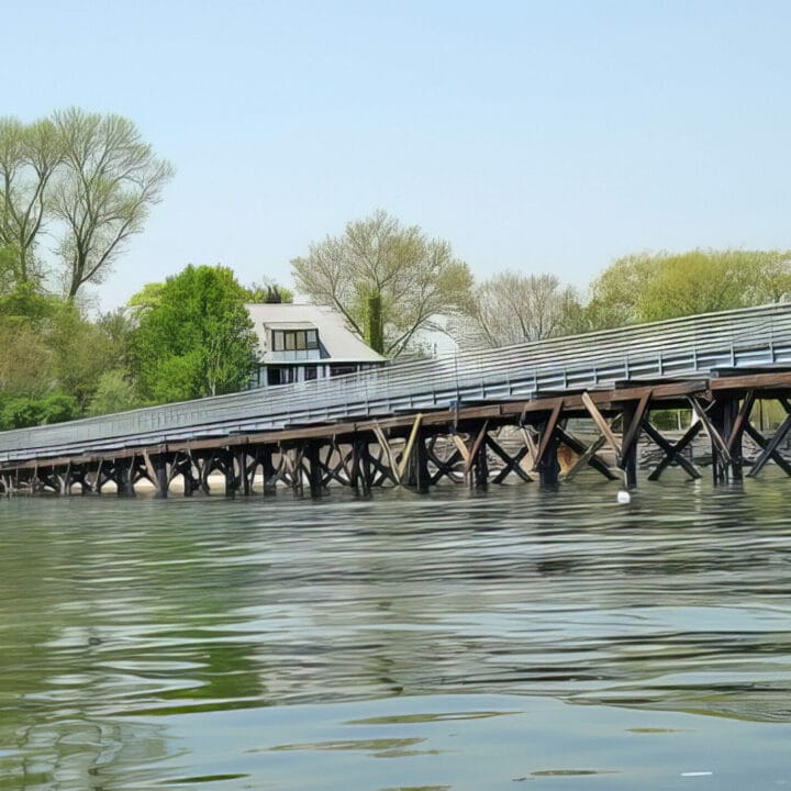 high island bridge with houseedit